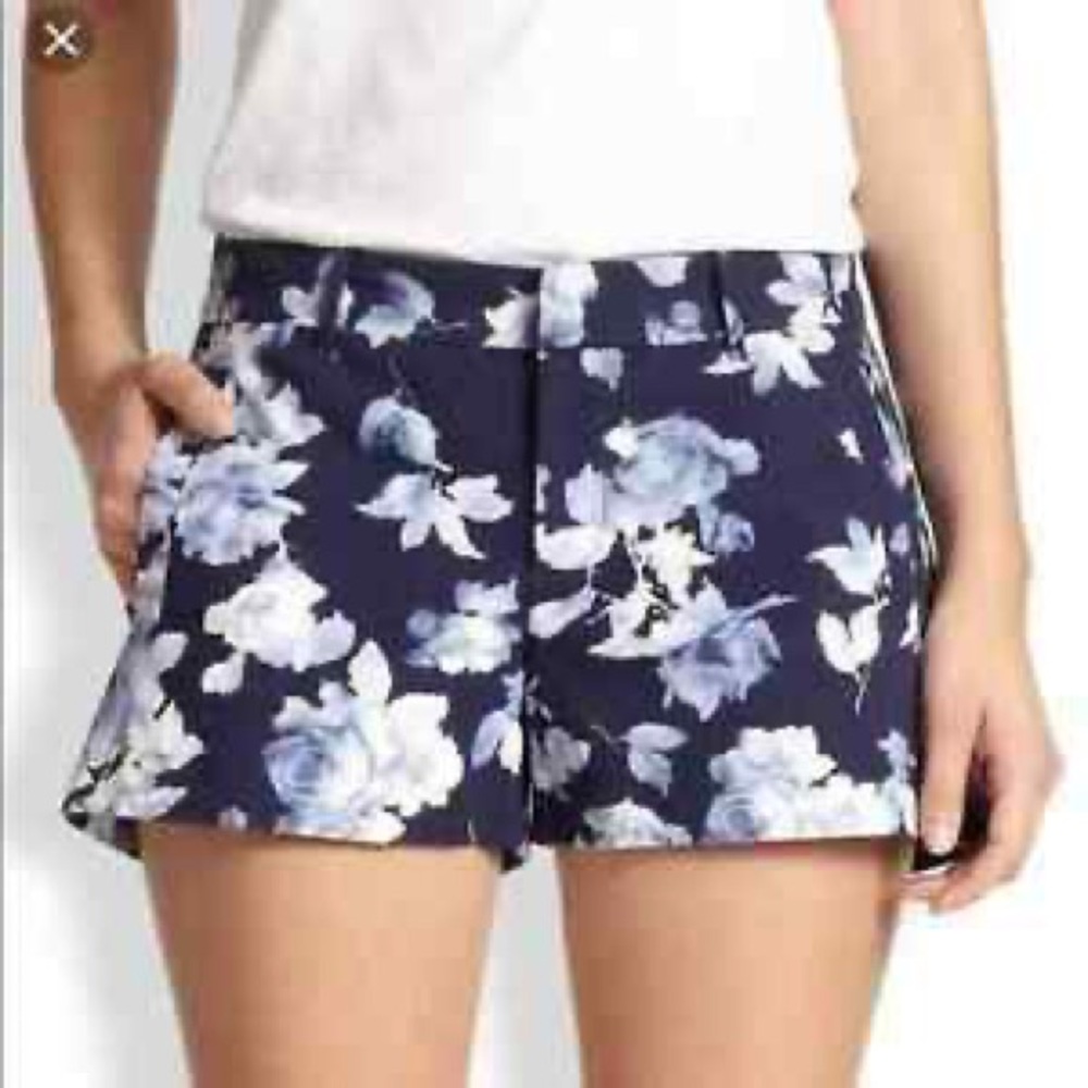 Joie blue floral cotton twill shorts XS